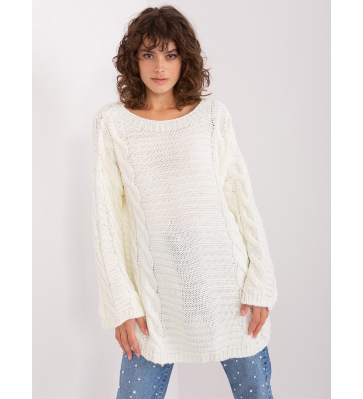 Sweter z warkoczami BA-SW-8047.92P ecru