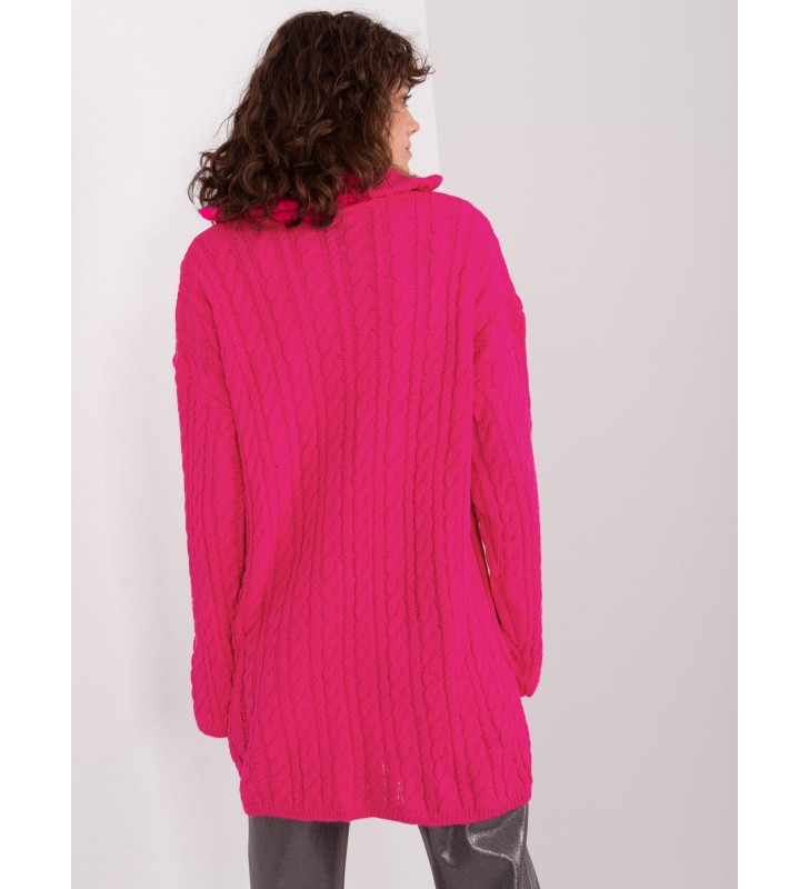 Sweter z warkoczami BA-SW-0282.13P fluo różowy