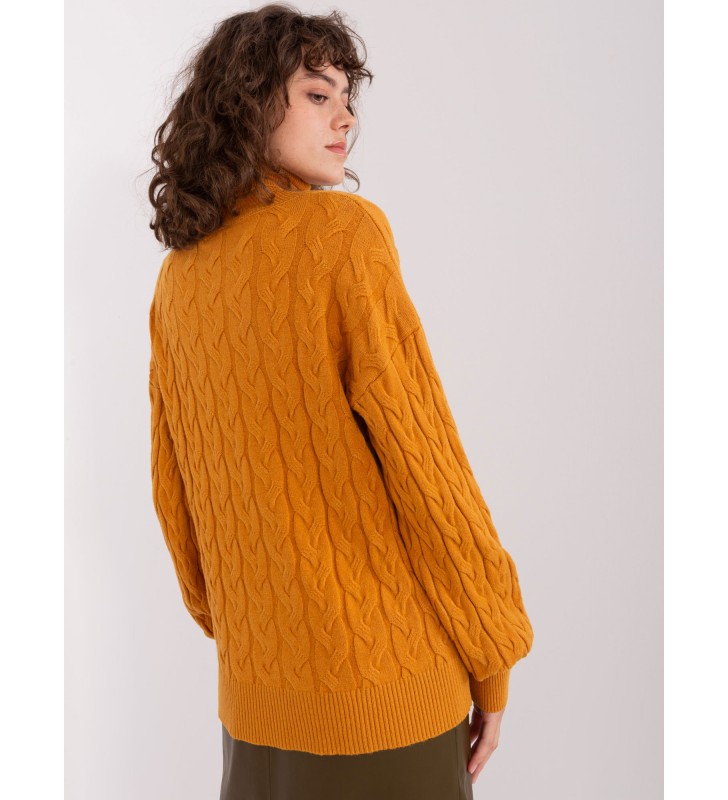 Sweter z golfem AT-SW-2348.93 ciemny żółty