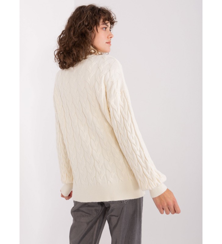 Sweter z golfem AT-SW-2348.07 ecru