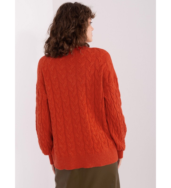 Sweter z golfem AT-SW-2348.88 ciemny pomarańczowy