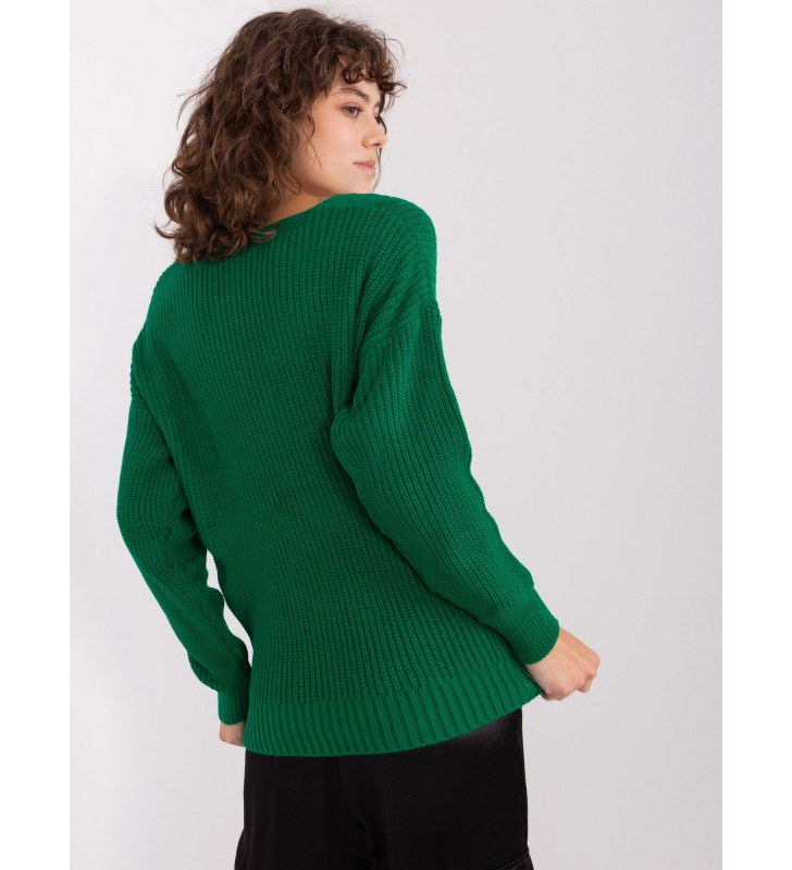 Sweter klasyczny BA-SW-8028.36P ciemny zielony