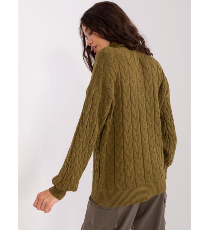 Sweter z golfem AT-SW-2348.88 khaki