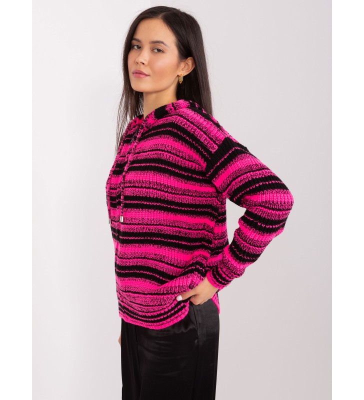 Sweter rozpinany BA-SW-8000.56P czarno-różowy