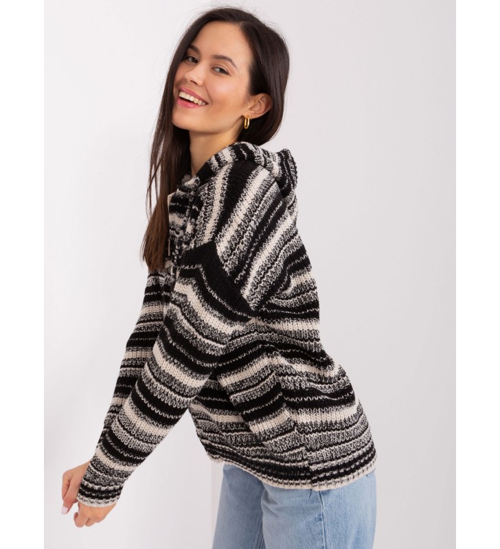 Sweter rozpinany BA-SW-8000.72P czarno-beżowy