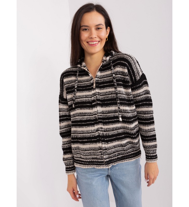 Sweter rozpinany BA-SW-8000.72P czarno-beżowy