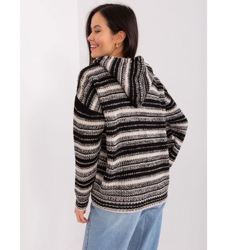 Sweter rozpinany BA-SW-8000.72P czarno-beżowy