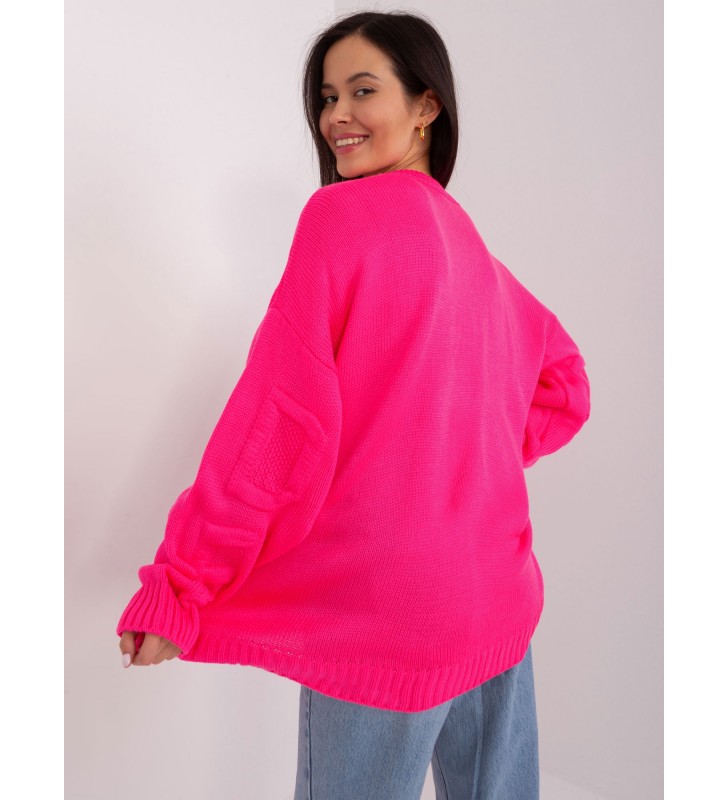 Sweter klasyczny BA-SW-8053.31 fluo różowy