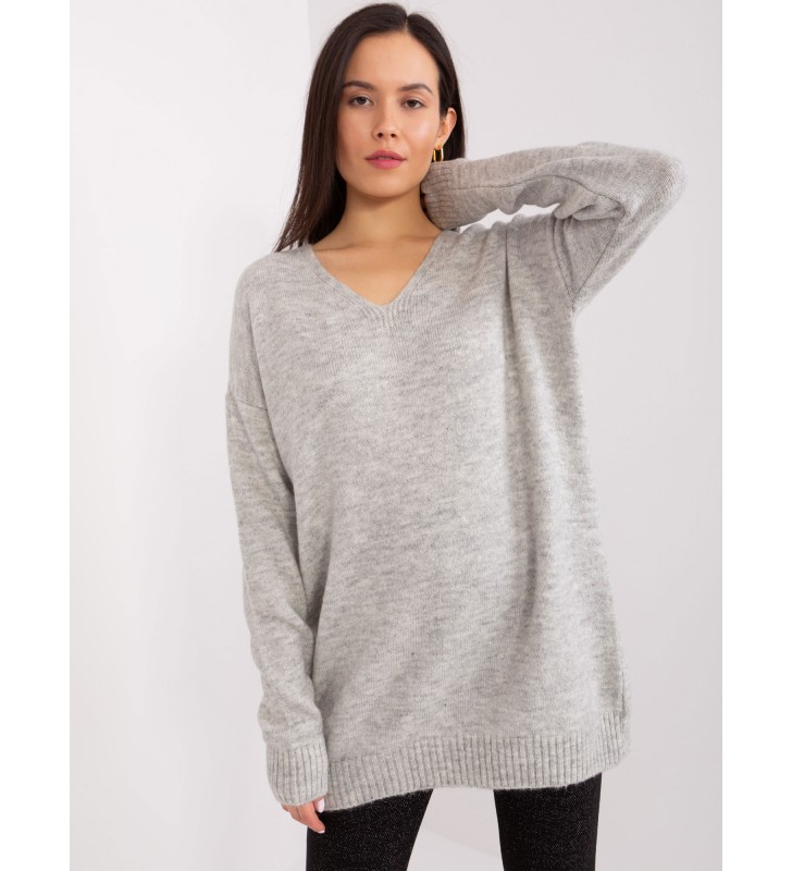 Sweter oversize TO-SW-1810.22X jasny szary