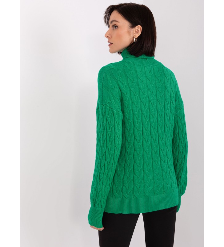 Sweter z golfem AT-SW-2348.95 zielony