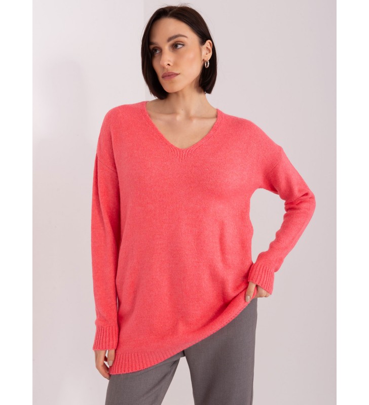 Sweter oversize TO-SW-1810.84P koralowy