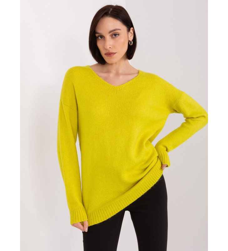 Sweter oversize TO-SW-1810.08P limonkowy