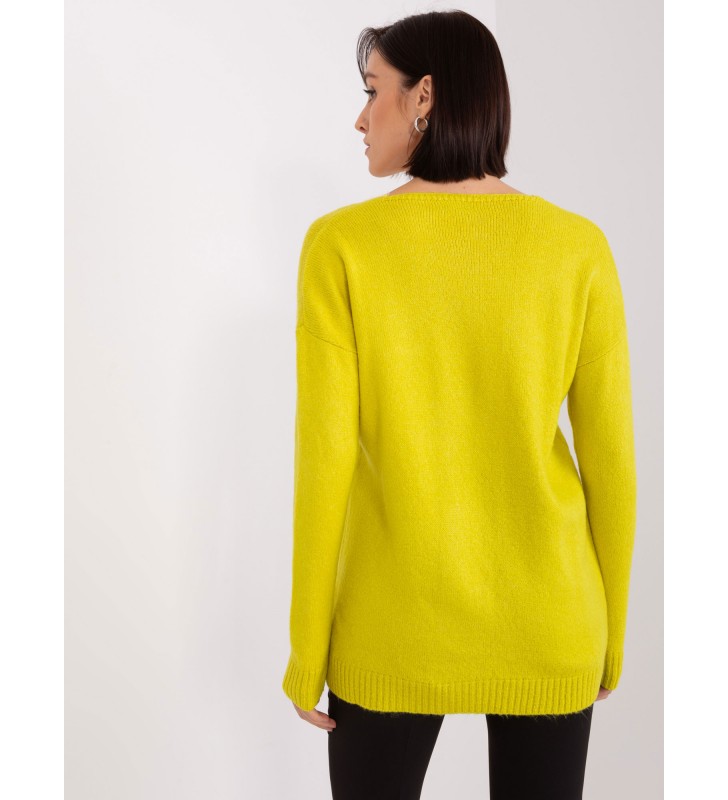 Sweter oversize TO-SW-1810.08P limonkowy