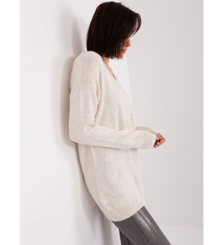 Sweter oversize TO-SW-1810.26P jasny beżowy