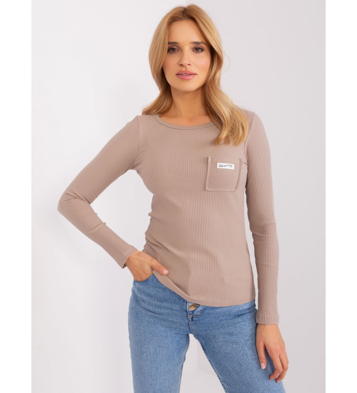 Bluzka longsleeves RV-BZ-9156.07 ciemny bezowy