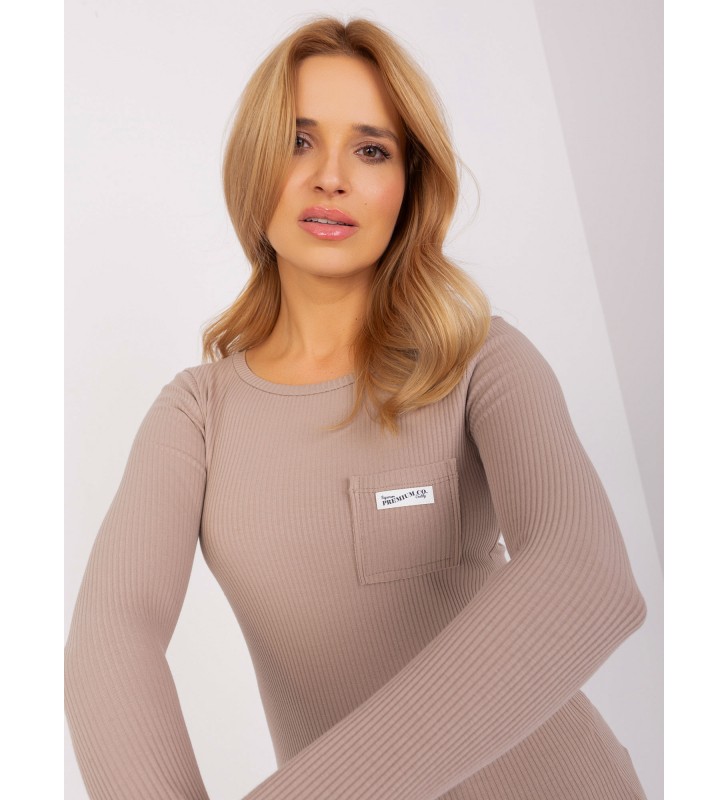 Bluzka longsleeves RV-BZ-9156.07 ciemny bezowy