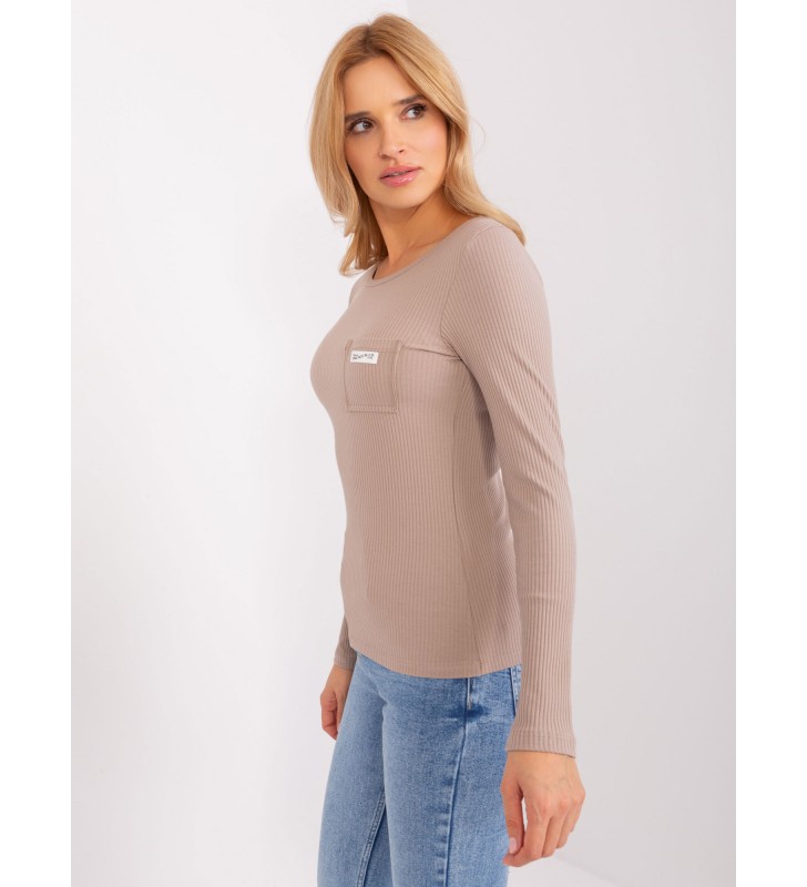 Bluzka longsleeves RV-BZ-9156.07 ciemny bezowy