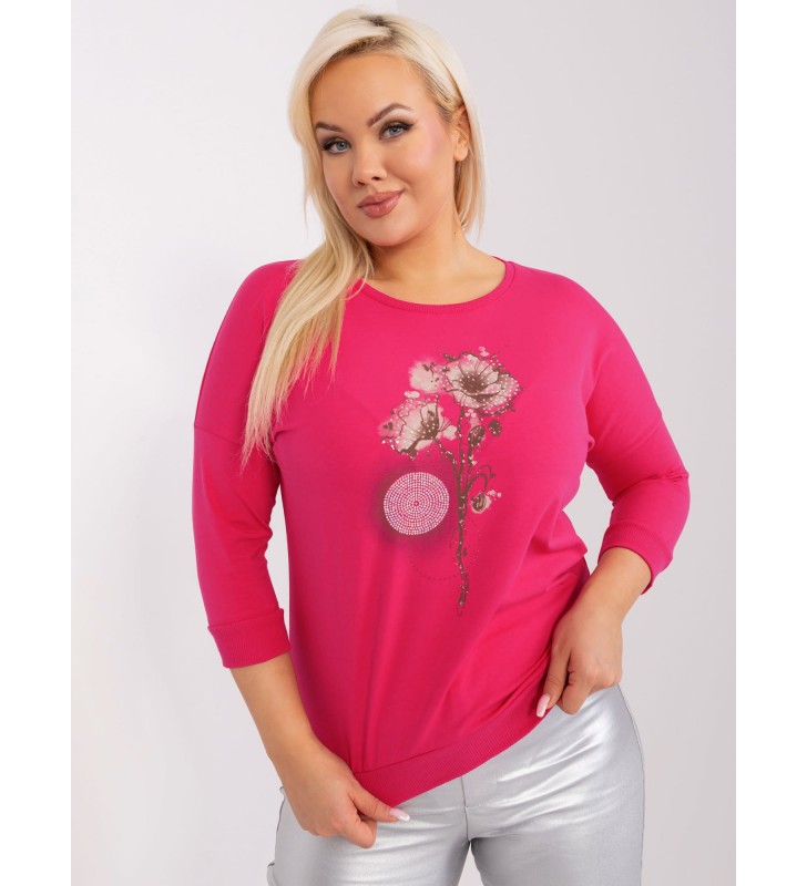 Bluzka plus size RV-BZ-9194.88 fuksjowy