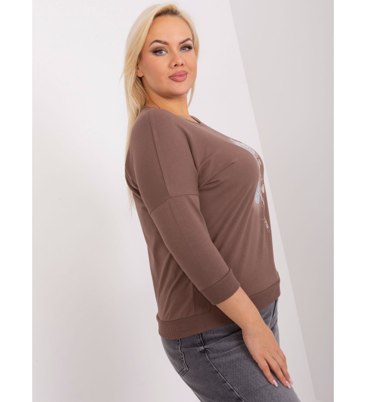 Bluzka plus size RV-BZ-9194.88 brązowy