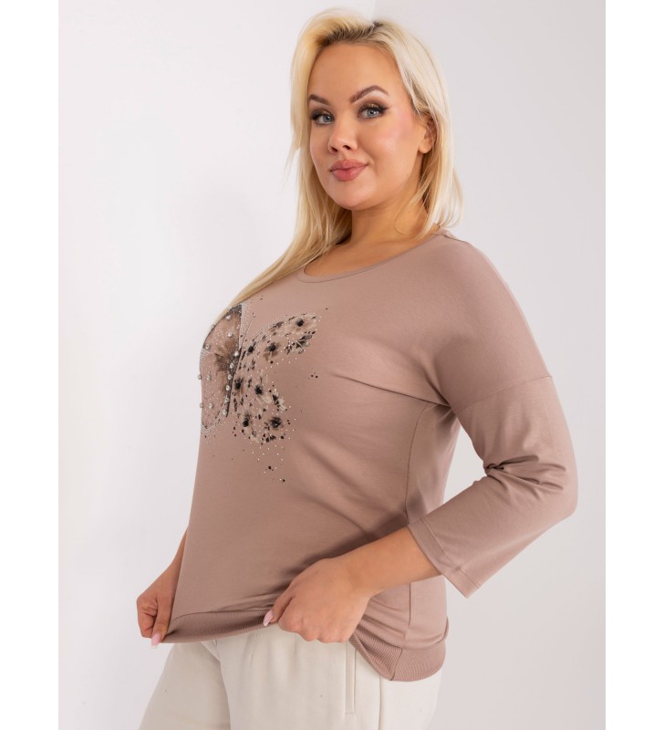 Bluzka plus size RV-BZ-9188.96 ciemny bezowy