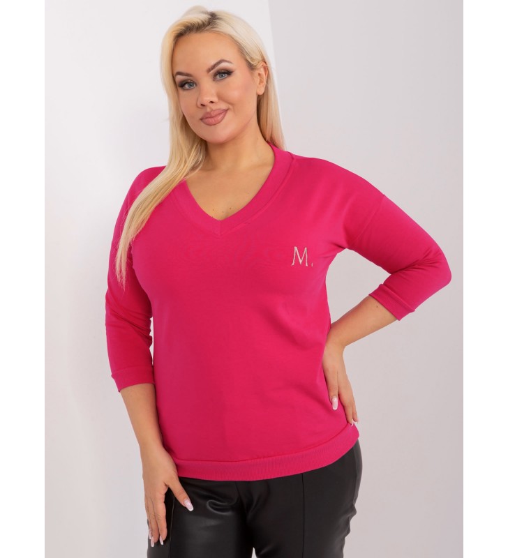 Bluzka plus size RV-BZ-9146.30P fuksjowy