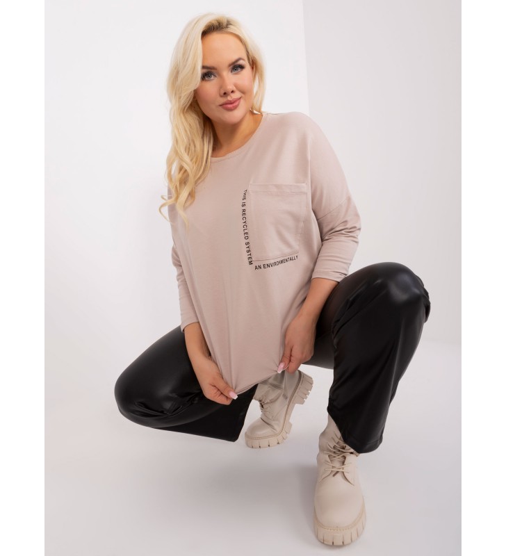 Bluzka plus size RV-BZ-9088.53P beżowy