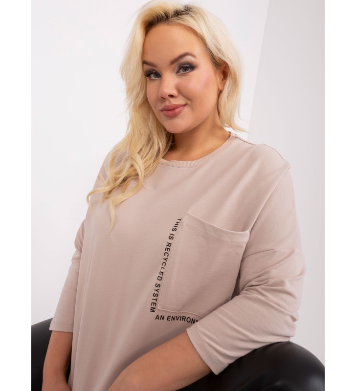 Bluzka plus size RV-BZ-9088.53P beżowy