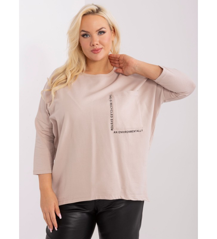 Bluzka plus size RV-BZ-9088.53P beżowy