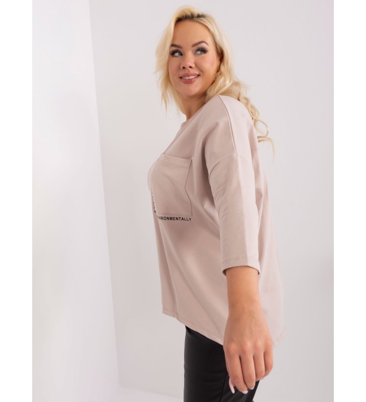 Bluzka plus size RV-BZ-9088.53P beżowy