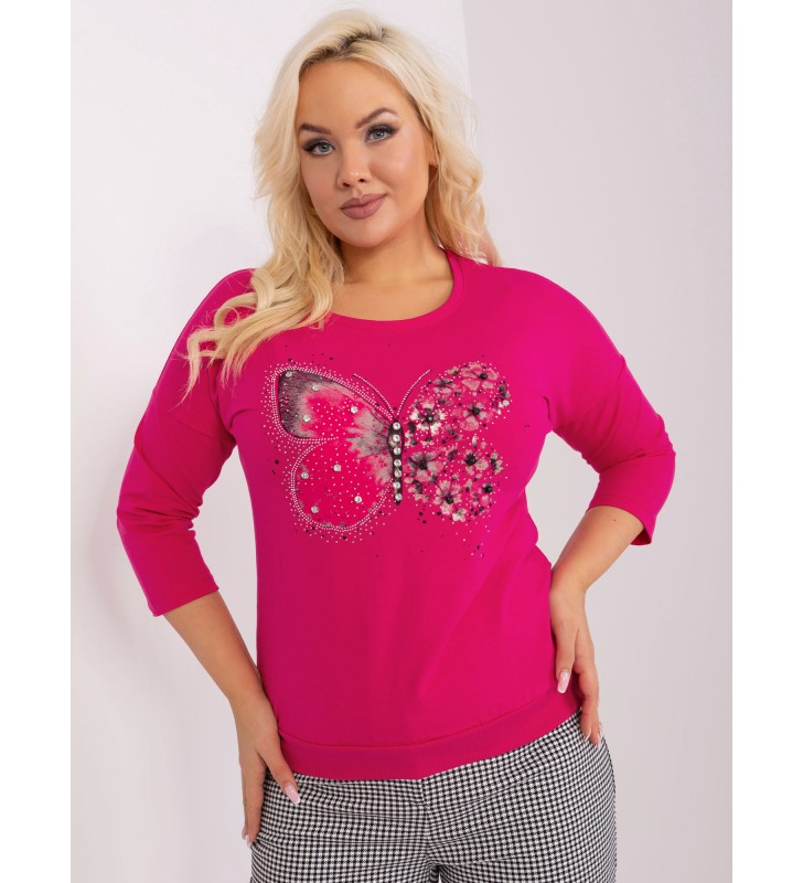 Bluzka plus size RV-BZ-9188.96 fuksjowy