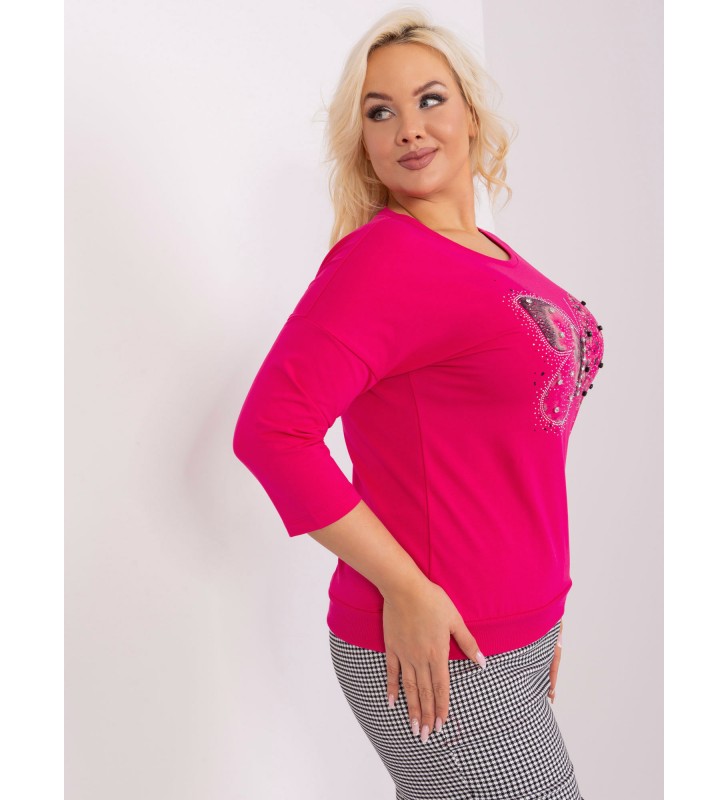 Bluzka plus size RV-BZ-9188.96 fuksjowy