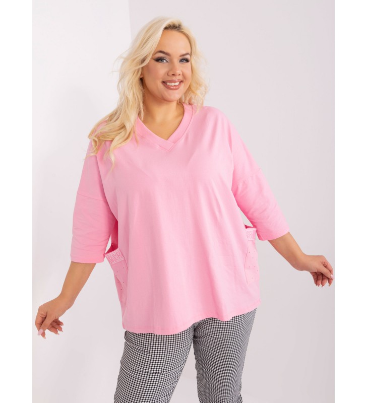 Bluzka plus size RV-BZ-7783.99 różowy