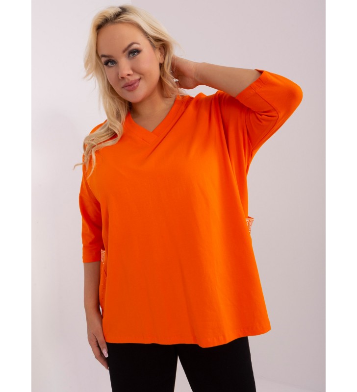 Bluzka plus size RV-BZ-7783.99 pomarańczowy