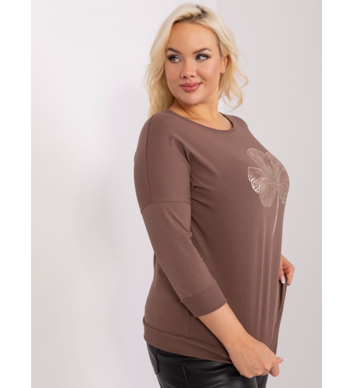 Bluzka plus size RV-BZ-9191.78 brązowy