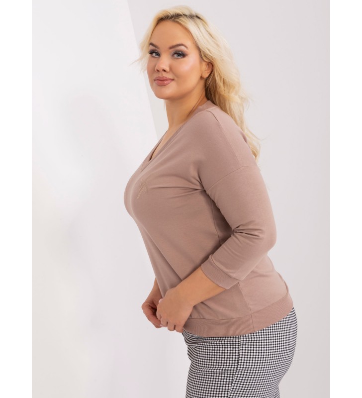 Bluzka plus size RV-BZ-9181.09P ciemny bezowy