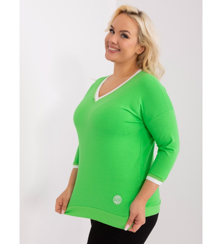 Bluzka plus size RV-BZ-8986.89P jasny zielony