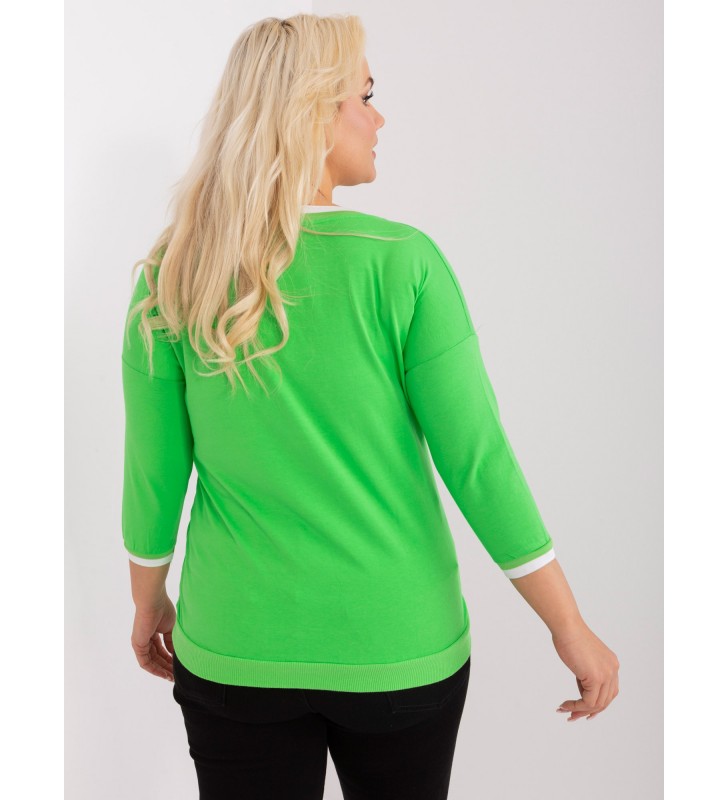 Bluzka plus size RV-BZ-8986.89P jasny zielony