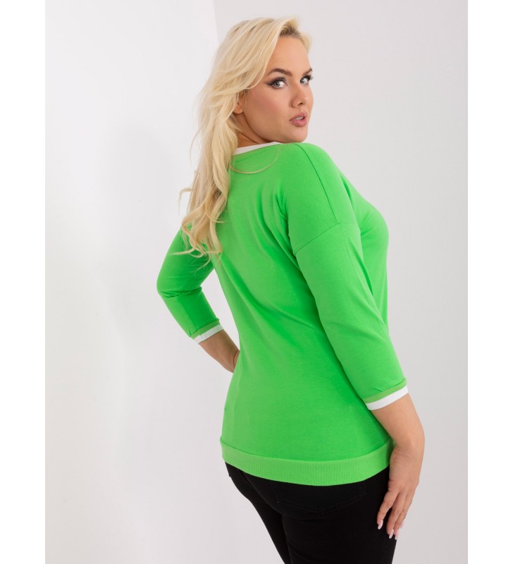 Bluzka plus size RV-BZ-8986.89P jasny zielony