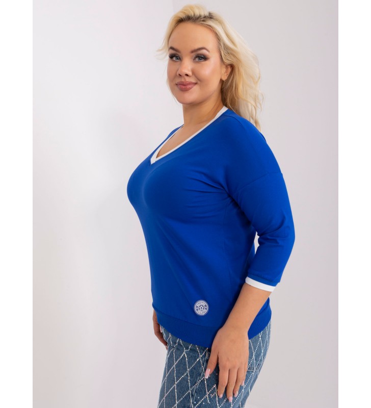 Bluzka plus size RV-BZ-8986.89P kobaltowy