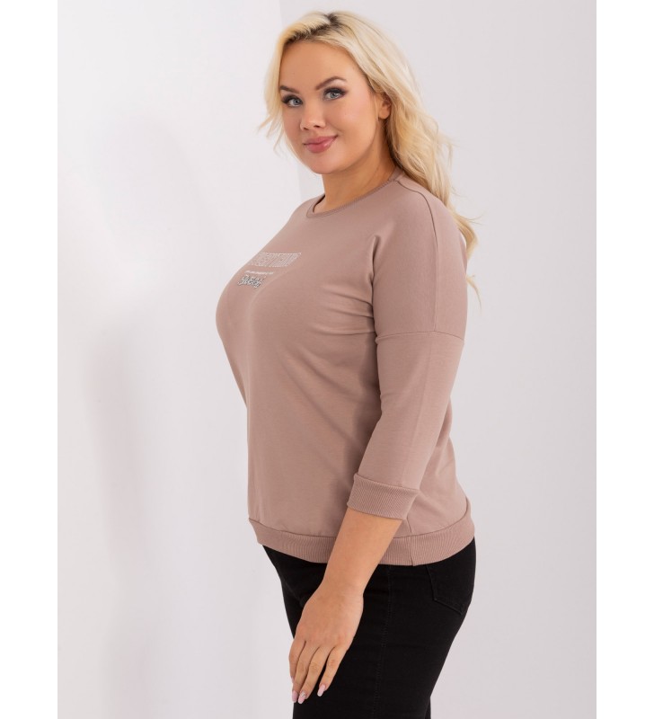 Bluzka plus size RV-BZ-9134.84P ciemny bezowy