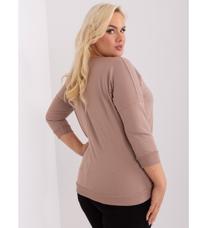 Bluzka plus size RV-BZ-9134.84P ciemny bezowy