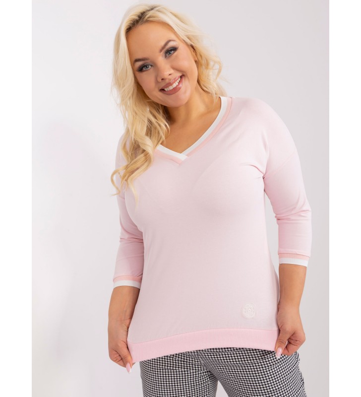 Bluzka plus size RV-BZ-8986.89P jasny różowy