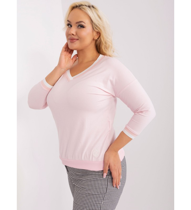 Bluzka plus size RV-BZ-8986.89P jasny różowy