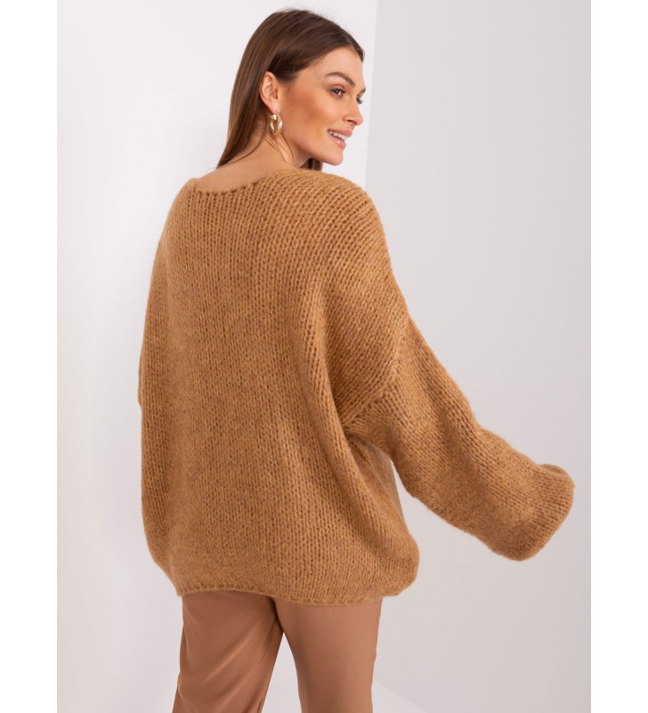 Sweter oversize LC-SW-3020.10P camelowy