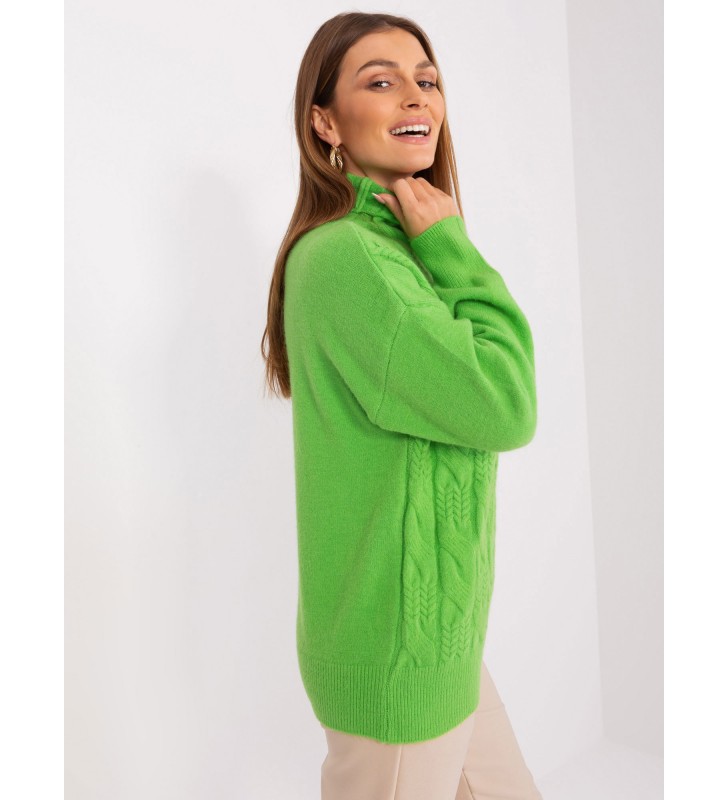 Sweter z golfem AT-SW-23401.97P jasny zielony