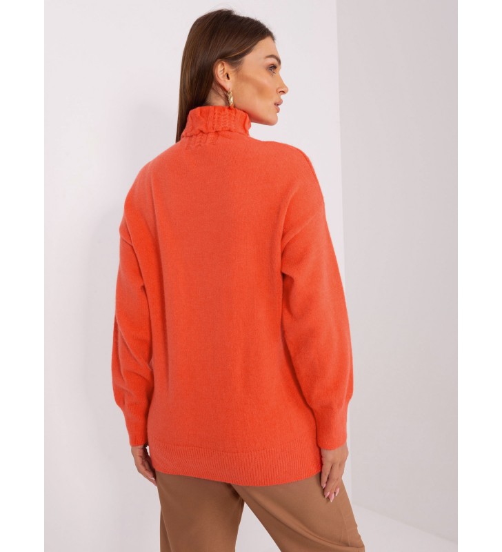 Sweter z golfem AT-SW-23401.97P pomarańczowy