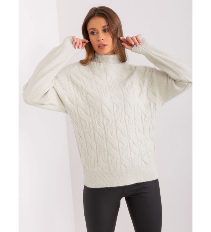 Sweter z golfem AT-SW-23401.97P mietowy