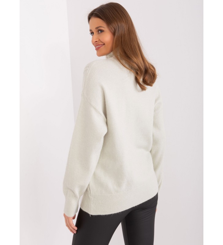 Sweter z golfem AT-SW-23401.97P mietowy