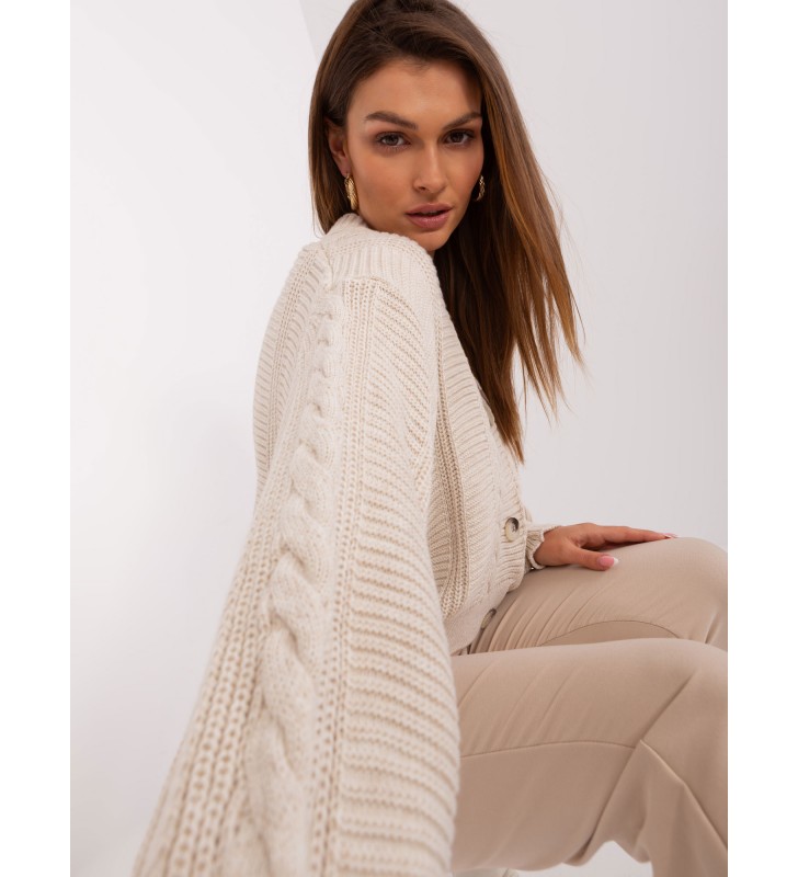 Sweter rozpinany LC-SW-0588.30X jasny beżowy