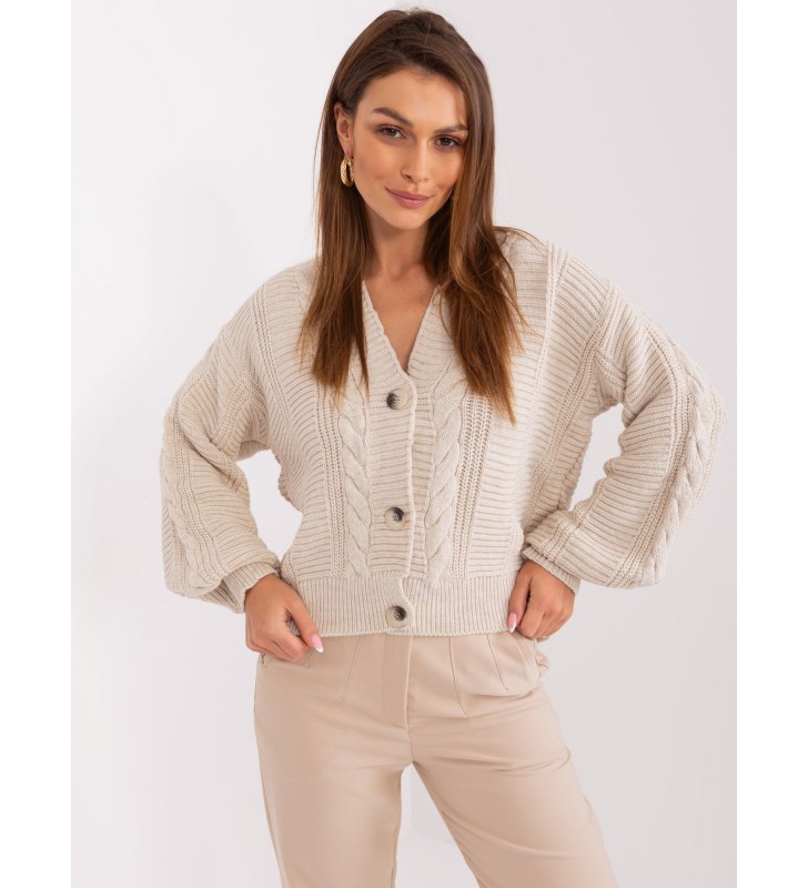 Sweter rozpinany LC-SW-0588.30X jasny beżowy